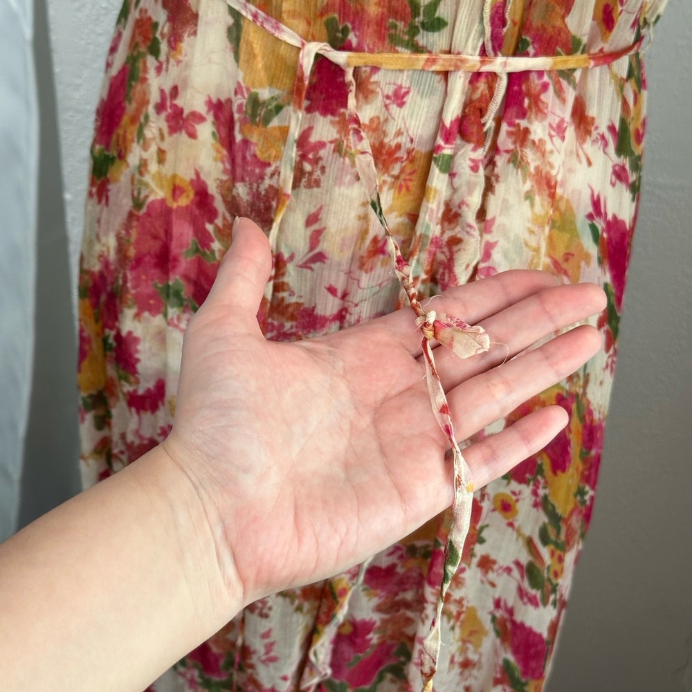 RARE ✨ Sundance red Blooms Dress Rose Garden Party dress size Petite Small - Picture 12 of 16